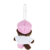 MONCHHICHI BEBICHHICHI PINK CHECKERED BOY KEYCHAIN