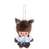MONCHHICHI BEBICHHICHI BLUE CHECKERED GIRL KEYCHAIN