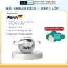 Bộ nồi karlin CR20_22_24 đáy dày 5 lớp tặng kèm xửng hấp cao cấp.