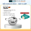 Bộ nồi karlin CR20_22_24 đáy dày 5 lớp tặng kèm xửng hấp cao cấp.