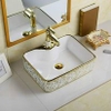 Lavabo Vuông Hoa F17 (48*37cm) CL06