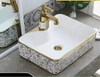 Lavabo Vuông Hoa F17 (48*37cm) CL06