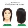 Đầu Manocanh Tóc Nam, Tóc Thật Tẩy Uốn Nhuộm Được, Đầu Canh Nam Cổ Trắng Hai Màu Đen Nâu