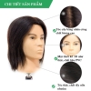 Đầu Manocanh Tóc Nam, Tóc Thật Tẩy Uốn Nhuộm Được, Đầu Canh Nam Cổ Trắng Hai Màu Đen Nâu