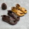 GIÀY DA BÒ HANDMADE ĐẾ CAO SU G05 ( TẶNG VÒNG RETRO)