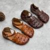 GIÀY DA BÒ HANDMADE ĐẾ CAO SU G07 ( TẶNG VÒNG RETRO)