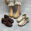 GIÀY DA BÒ HANDMADE ĐẾ CAO SU G08 ( TẶNG VÒNG RETRO)