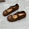 GIÀY DA BÒ HANDMADE ĐẾ CAO SU G21 ( TẶNG VÒNG RETRO)