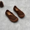 GIÀY DA BÒ HANDMADE ĐẾ CAO SU G34 ( TẶNG VÒNG RETRO)