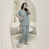 [Premium] [Jemcloset]Set đồ bộ ngủ quần dài + áo tay ngắn, bộ ngủ dài form rộng chất đũi Hàn mịn - DARIN - 8203