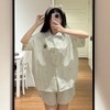SET BỘ ĐỒ BỘ SỌC NƠ QUẦN NGẮN ÁO TAY NGẮN FORM RỘNG - MIIN - 8230 - JEMCLOSET