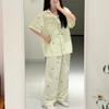 SET BỘ NGỦ DÁNG QUẦN DÀI ÁO TAY NGẮN FORM RỘNG CHẤT ĐŨI MỊN HÀN - AMME - 8213 - JEMCLOSET