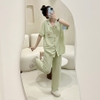 [Premium] [Jemcloset]Set đồ bộ ngủ quần dài + áo tay ngắn, bộ ngủ dài form rộng chất đũi Hàn mịn - DARIN - 8203