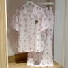 SET BỘ QUẦN DÀI + ÁO TAY NGẮN HOẠ TIẾT SỌC NƠ GẤU CHẤT ĐŨI SỌC HÀN MỊN 100% COTTON FORM RỘNG - DAEN - 8229 - JEMCLOSET