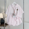 SET BỘ ĐỒ QUẦN BÍ NGẮN HOẠ TIẾT SỌC NƠ FORM RỘNG CHẤT ĐŨI - JINI - 8205 - JEMCLOSET