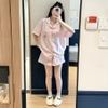 [Jemcloset] SET BỘ ĐỒ ÁO TAY NGẮN + QUẦN NGẮN HOẠ TIẾT CHẤM BI CHẤT VẢI ĐŨI HÀN MỊN - INNA - 8238