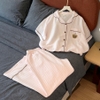 [Jemcloset] Set YOZI - Set đồ bộ, bộ đồ ngủ form rộng quần dài áo tay ngắn chất vãi đũi sọc hàn - YOZI - 8245