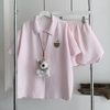 SET BỘ ĐỒ ÁO TAY NGẮN + QUẦN NGẮN FORM BÍ CHẤT VẢI ĐŨI FORM RỘNG - YOIN - 8231 - JEMCLOSET