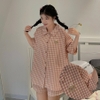 Set Bộ Đồ Ngủ Pijama OWW Nữ Họa Tiết Kẻ Caro JEM CLOSET Phong Cách Hàn Chất Xốp Mịn Mát Siêu Dễ Thương 8132