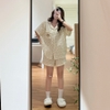 ( VẢI XÔ MUSLIN PREMIUM) SET ĐỒ BỘ NGẮN FORM RỘNG BỘ NGỦ MÙA HÈ CHẤT VẢI XÔ THOÁNG MÁT - HELEN - 8198 - JEMCLOSET