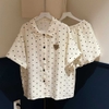 [Jemcloset] SET BỘ ĐỒ QUẦN NGẮN BÍ+ TAY NGẮN FORM RỘNG HOẠ TIẾT CHẤM BI CHẤT ĐŨI HÀN MỊN - ZALY - 8236