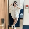 [Jemcloset] SET BỘ ĐỒ ÁO TAY NGẮN + QUẦN NGẮN HOẠ TIẾT CHẤM BI CHẤT VẢI ĐŨI HÀN MỊN - INNA - 8238