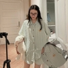 Set Bộ Đồ Ngủ Pijama OWW Nữ Họa Tiết Kẻ Caro JEM CLOSET Phong Cách Hàn Chất Xốp Mịn Mát Siêu Dễ Thương 8132