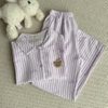 SET BỘ ĐỒ QUẦN DÀI ÁO TAY NGẮN TIẾT SỌC NƠ FORM RỘNG CHẤT ĐŨI - LINE - 8215 - JEMCLOSET
