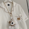 [Premium] [Jemcloset]Set đồ bộ ngủ quần dài + áo tay ngắn, bộ ngủ dài form rộng chất đũi Hàn mịn - DARIN - 8203