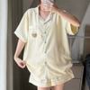 [Premium] [Jemcloset] JEHA - Set đồ bộ ngủ mùa hè áo tay ngắn + quần short form rộng chất vải cotton Hàn pha sợi spandex
