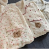 ( VẢI XÔ MUSLIN PREMIUM) SET ĐỒ BỘ NGẮN FORM RỘNG BỘ NGỦ MÙA HÈ CHẤT VẢI XÔ THOÁNG MÁT - HELEN - 8198 - JEMCLOSET