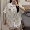 [JEMCLOSET] SET BỘ ĐỔ ÁO TAY NGẮN + QUẦN NGẮN BÍ FORM RỘNG CHẤT VẢI ĐŨI HÀN MỊN - ELIN - 8234
