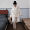 [Jemcloset] Set MIJI - Set đồ bộ, bộ đồ ngủ form rộng quần dài áo tay dài chất vãi đũi hàn - MIJI - 8246