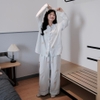 [Jemcloset] Set MIJI - Set đồ bộ, bộ đồ ngủ form rộng quần dài áo tay dài chất vãi đũi hàn - MIJI - 8246