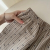 SET BỘ ĐỒ QUẦN DÀI + ÁO TAY NGẮN JEMCLOSET SỌC HOẠ TIẾT NƠ FORM RỘNG CHẤT ĐŨI HÀN -  KOMI - 8206