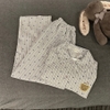 SET BỘ ĐỒ QUẦN DÀI + ÁO TAY NGẮN JEMCLOSET SỌC HOẠ TIẾT NƠ FORM RỘNG CHẤT ĐŨI HÀN -  KOMI - 8206