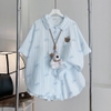 SET BỘ ĐỒ QUẦN BÍ NGẮN HOẠ TIẾT SỌC NƠ FORM RỘNG CHẤT ĐŨI - JINI - 8205 - JEMCLOSET