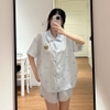 SET BỘ ĐỒ BỘ SỌC NƠ QUẦN NGẮN ÁO TAY NGẮN FORM RỘNG - MIIN - 8230 - JEMCLOSET