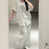 SET BỘ NGỦ DÁNG QUẦN DÀI ÁO TAY NGẮN FORM RỘNG CHẤT ĐŨI MỊN HÀN - AMME - 8213 - JEMCLOSET