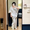 [Jemcloset] SET HELY - SET BỘ ĐỒ NGỦ QUẦN DÀI ÁO TAY NGẮN CHẤT VẢI XÔ MUSLIN THOÁNG MÁT - HELY - 8242