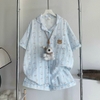 ( VẢI XÔ MUSLIN PREMIUM) SET ĐỒ BỘ NGẮN FORM RỘNG BỘ NGỦ MÙA HÈ CHẤT VẢI XÔ THOÁNG MÁT - HELEN - 8198 - JEMCLOSET