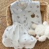 SET BỘ NGẮN FORM QUẦN BÍ HOẠ TIẾT SỌC NƠ GẤU CHẤT ĐŨI SỌC HÀN MỊN 100% COTTON FORM RỘNG - LOEN - 8226