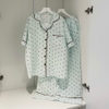[Jemcloset] Set HIJI - Set đồ bộ, bộ đồ ngủ form rộng quần dài áo tay ngắn chất vãi đũi sọc hàn - HIJI - 8243