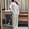 SET BỘ QUẦN DÀI + ÁO TAY NGẮN HOẠ TIẾT SỌC NƠ GẤU CHẤT ĐŨI SỌC HÀN MỊN 100% COTTON FORM RỘNG - DAEN - 8229 - JEMCLOSET