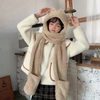 Mũ Lông Tai Gấu Kèm Khăn Quàng Cổ Bao Tay 3 Trong 1 Ấm Áp - Girl Accessory