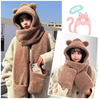 Mũ Lông Tai Gấu Kèm Khăn Quàng Cổ Bao Tay 3 Trong 1 Ấm Áp - Girl Accessory