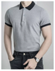 Áo Polo Trơn Phối Bo Màu Xám Nhạt Vải Cotton - Man Clothes