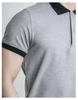 Áo Polo Trơn Phối Bo Màu Xám Nhạt Vải Cotton - Man Clothes
