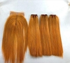 Weft human hair extension-Orange color