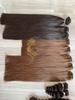 Straight and wavy/curly weft hair extensions